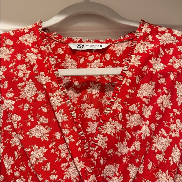 Zara Red Floral Dress - Picture 2 of 3